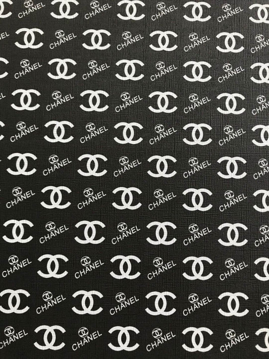 Tissu en cuir noir Chanel pour sac à chaussures personnalisé