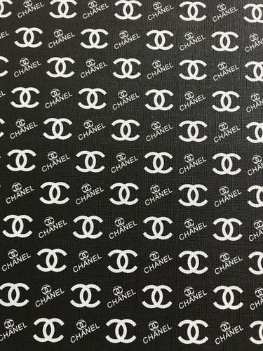 Black Chanel Leather Fabric for Shoe Custom Bag