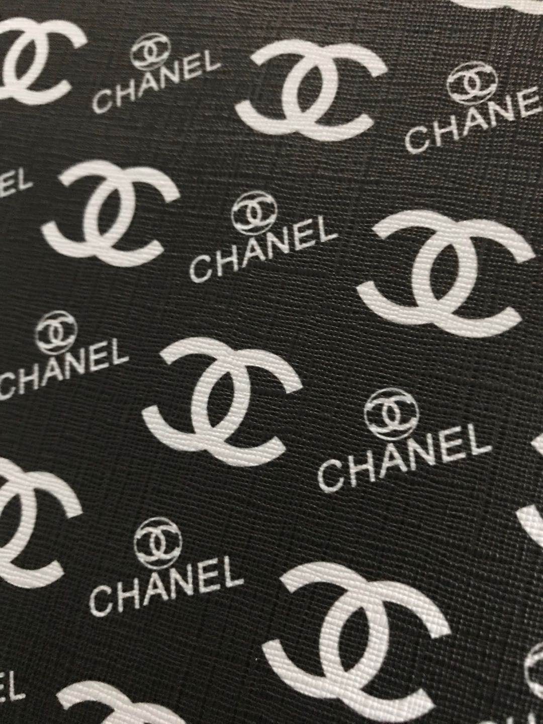 Black Chanel Leather Fabric for Shoe Custom Bag