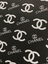 Load image into Gallery viewer, Black Chanel Leather Fabric for Shoe Custom Bag