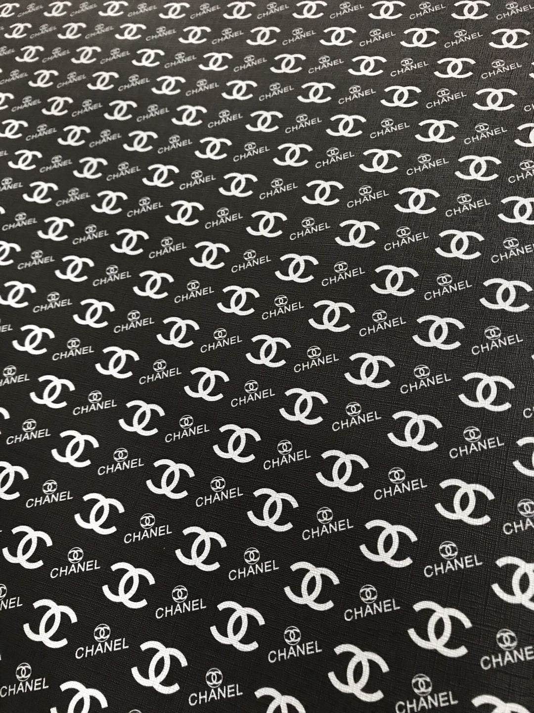 Schwarzer Chanel-Lederstoff für individuelle Schuhtaschen