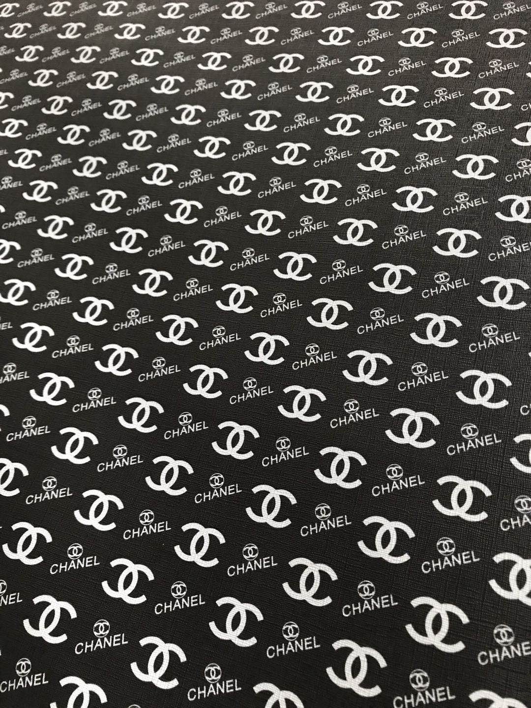 8x11, Chanel Synthetic Leather, Custom Leather Sheets, Designer Brands  Leather, Chanel Logo, White Words on Black, Synthetic Leather Sheet, Faux  Leather, Vinyl, Patent, Glitter, DIY Leather Hair Bows, 1 Sheet - Jennifer's