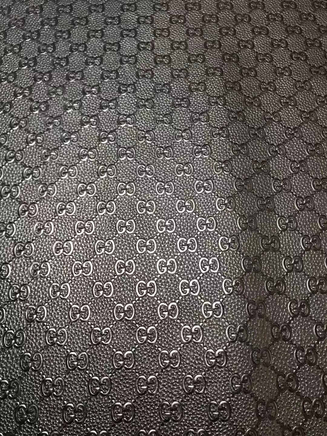 Black Embossed GG Leather Fabric – MingFabricStore