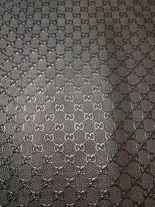 Black Embossed Gucci Faux Leather Fabric Designer Fabric – MingFabricStore