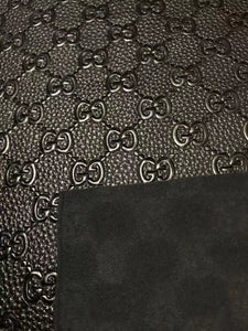 Black Embossed GG Leather Fabric