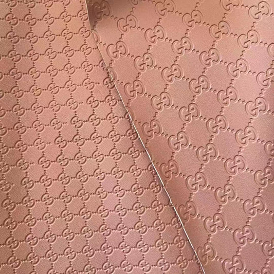 Pink Embossed Gucci Soft Leather Fabric