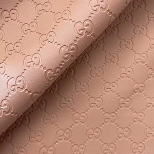 Pink Embossed Gucci Soft Leather Fabric