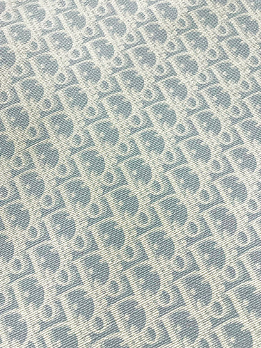 Light Blue Texture Dior Leather Fabric for Custom