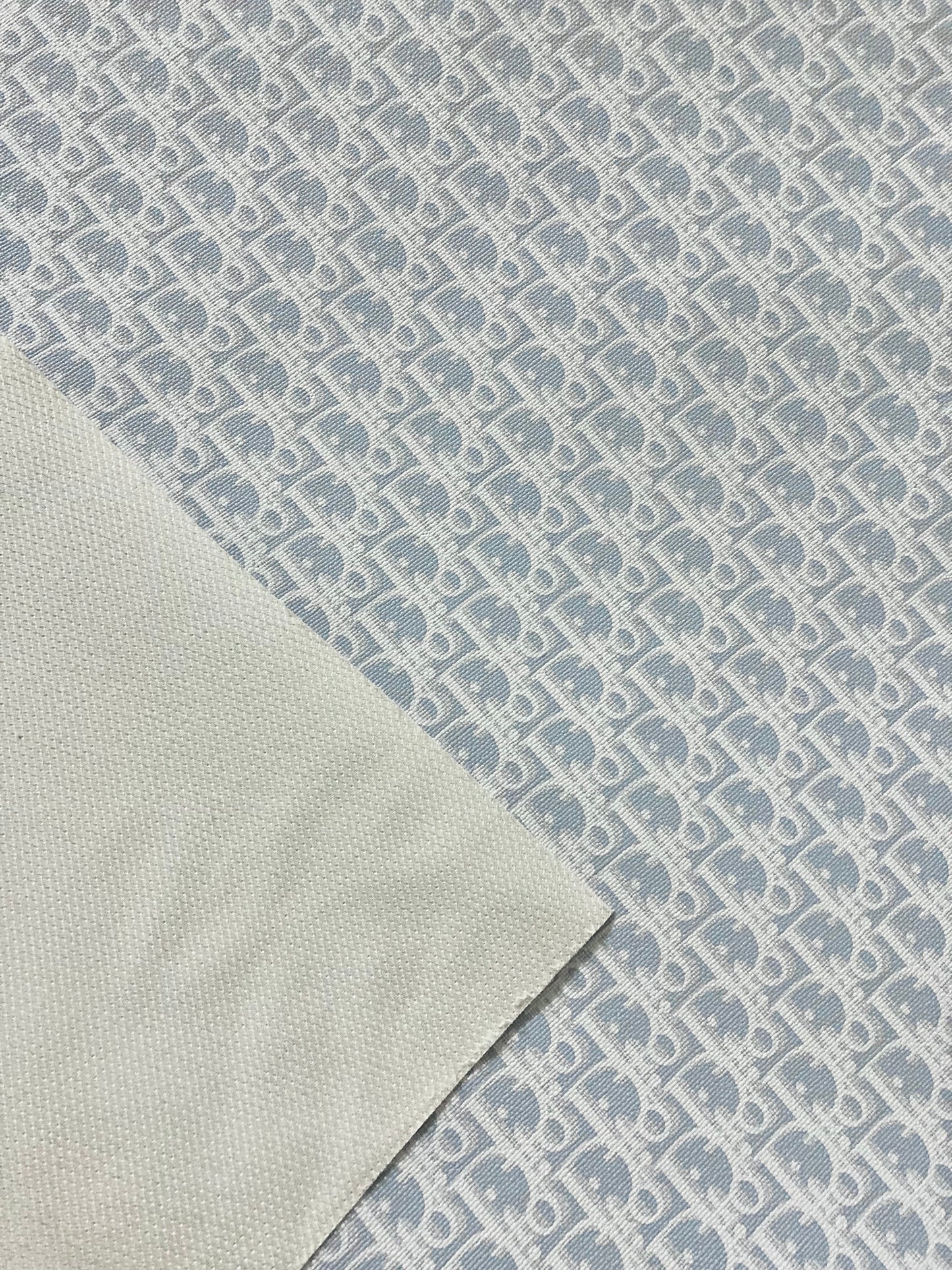 Light Blue Texture Dior Leather Fabric for Custom