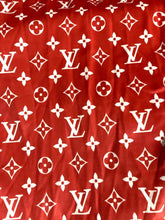 Load image into Gallery viewer, Vivid Red Poly Stretchy LV Fabric Smooth for Clothing Sold by Yard