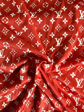Load image into Gallery viewer, Vivid Red Poly Stretchy LV Fabric Smooth for Clothing Sold by Yard