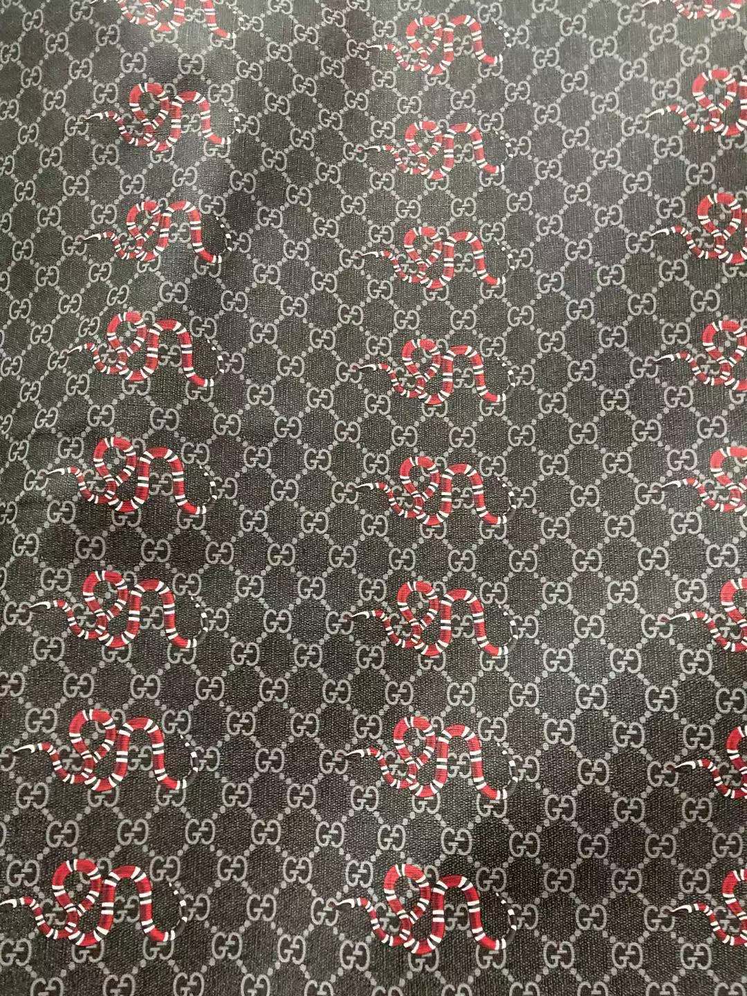 Black Snake Gucci Faux Leather Designer Fabric for Custom Shoes