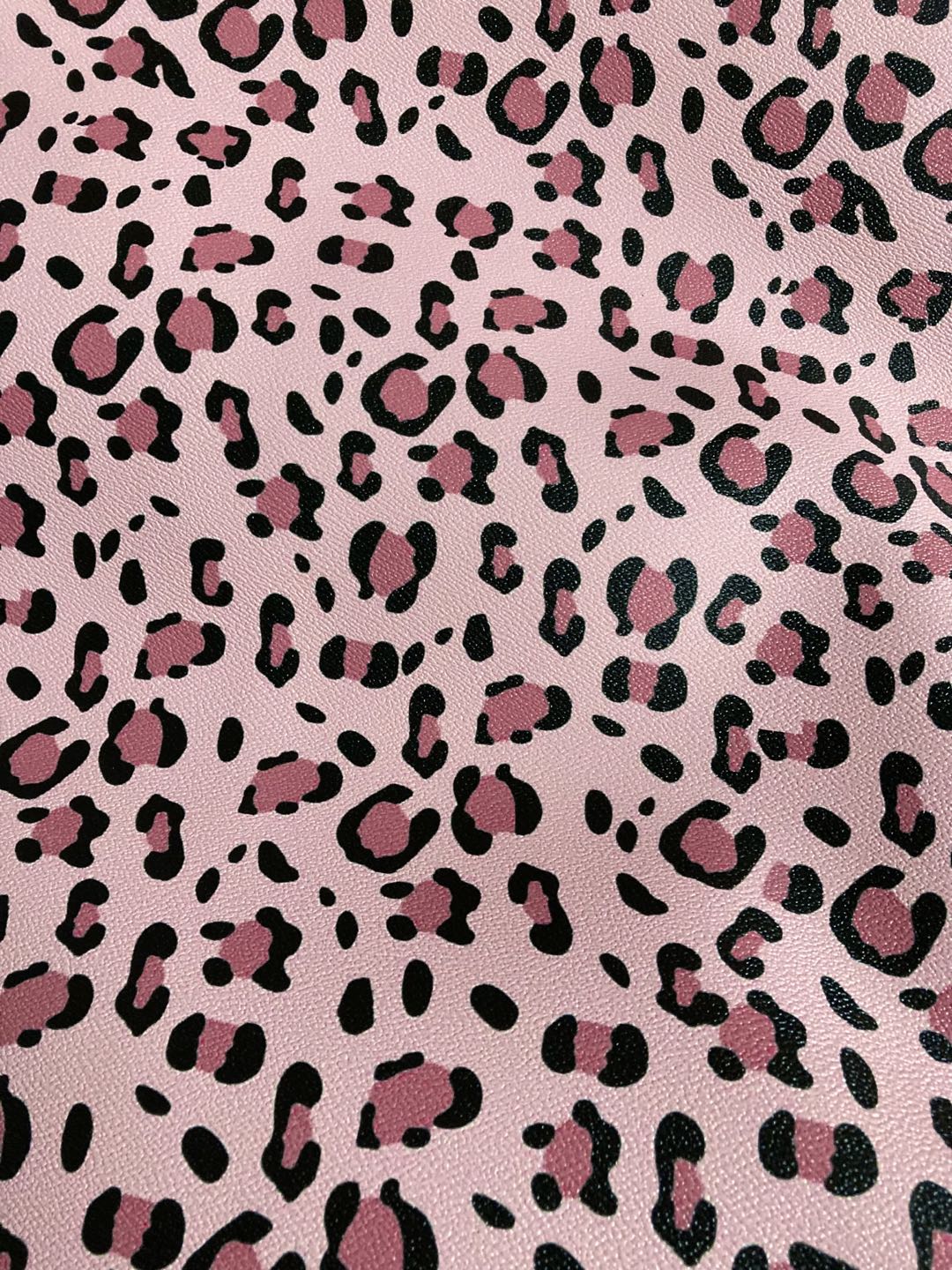 Pink Leopard Leather Fabric for Custom Shoes Bag