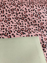 Load image into Gallery viewer, Pink Leopard Leather Fabric for Custom Shoes Bag