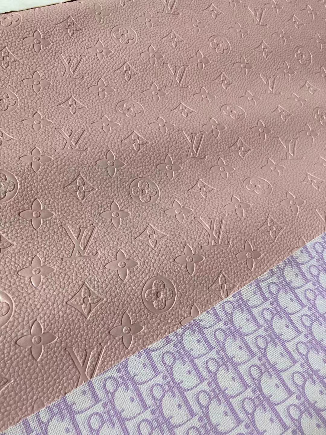 Pink Embossed LV Soft Leather for Custom Sneakers