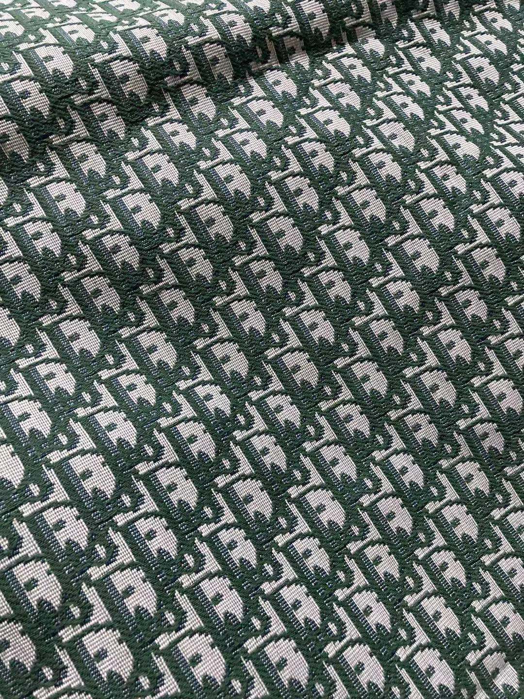 Green Dior Fabric for Custom Shoes Handcraft