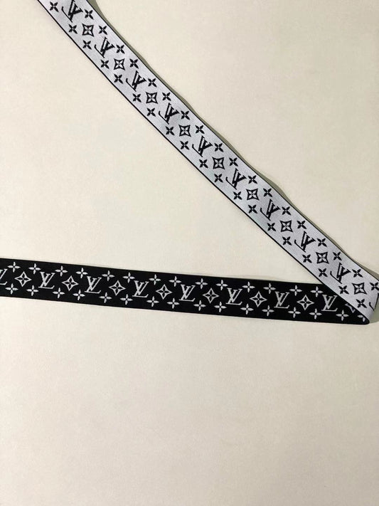 Black and White LV Elastic Straps