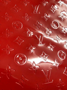 Red Embossed Mirror Surface LV Leather for Furniture Handcraft