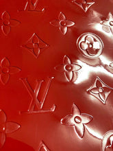 Load image into Gallery viewer, Red Embossed Mirror Surface LV Leather for Furniture Handcraft