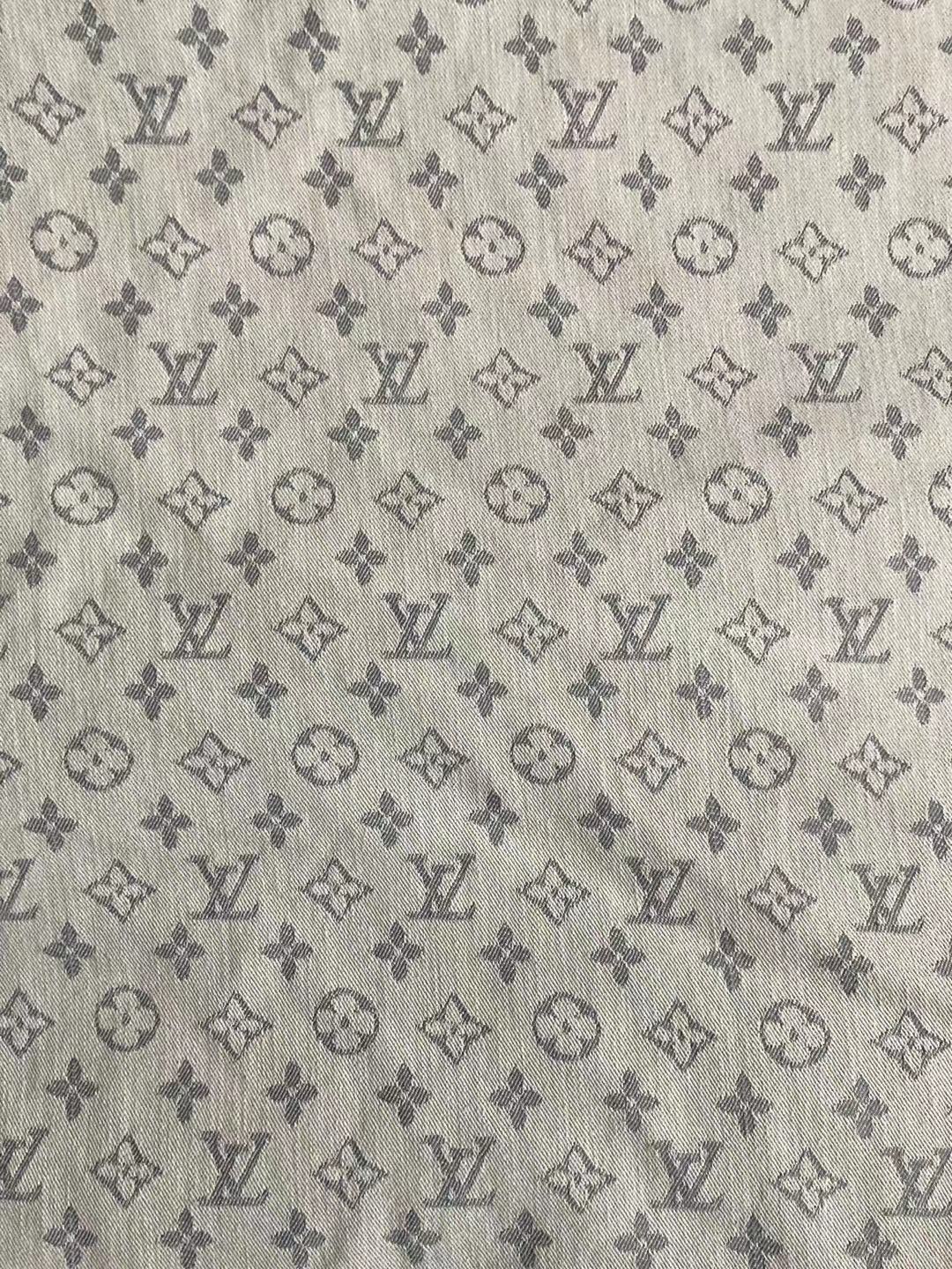 Soft Cotton White Grey LV Denim Fabric for Clothing Custom Shoes