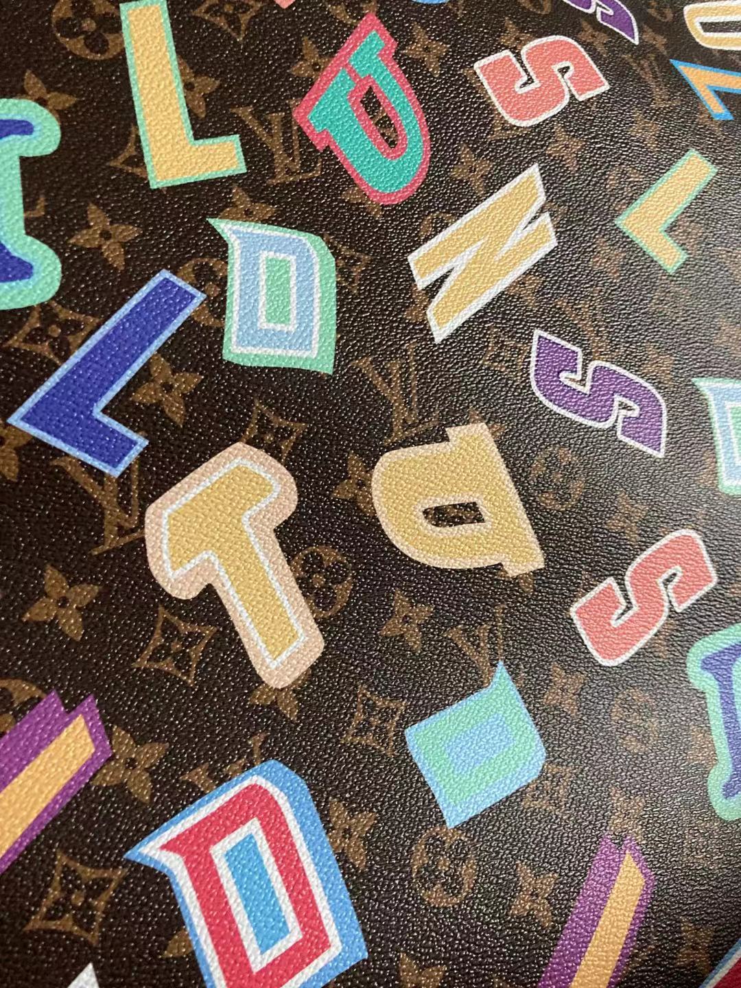 Cuir coloré avec lettres LV pour sac de sport personnalisé