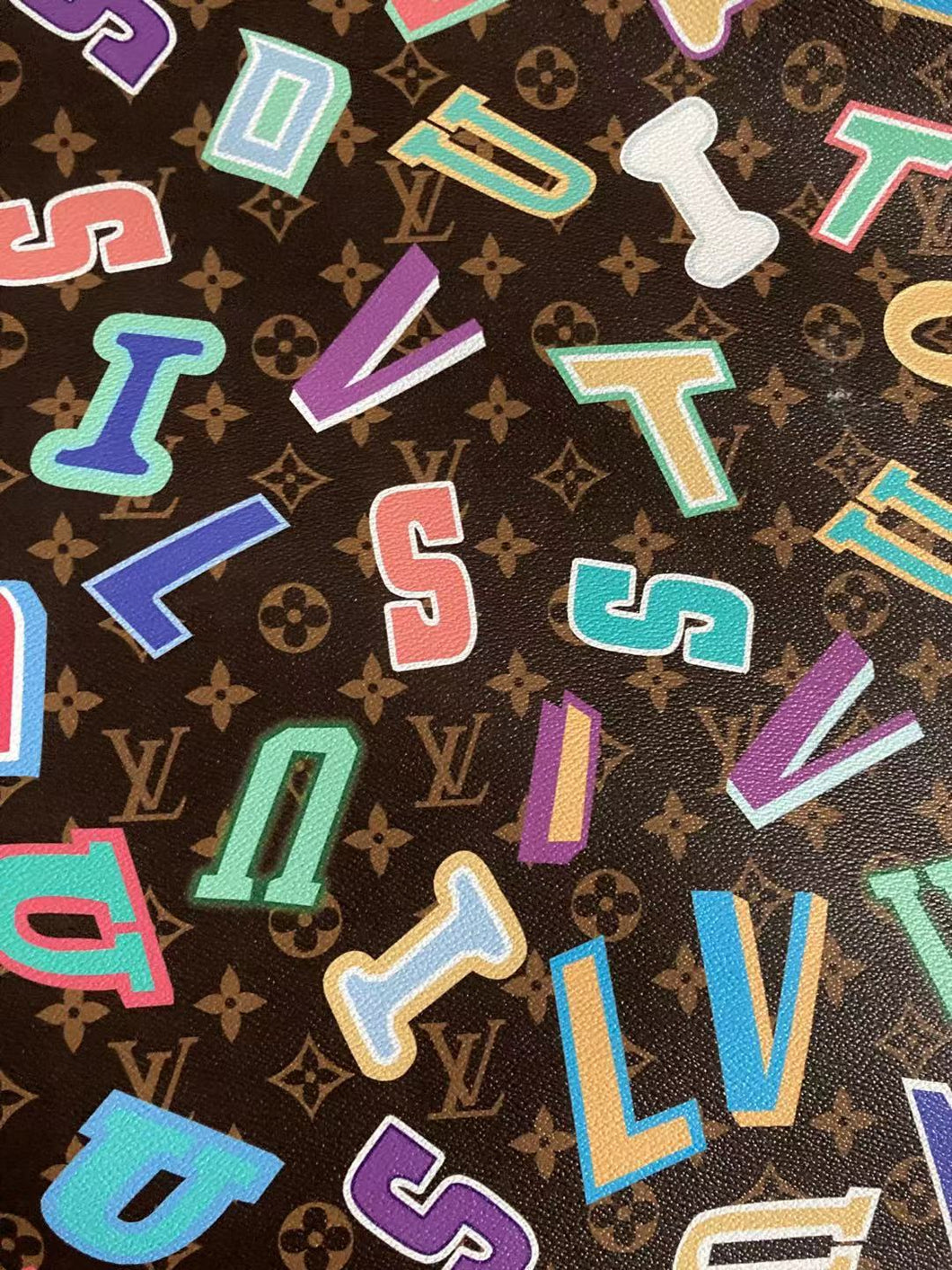 Colorful LV Letter Leather for Custom Sneaker Bag