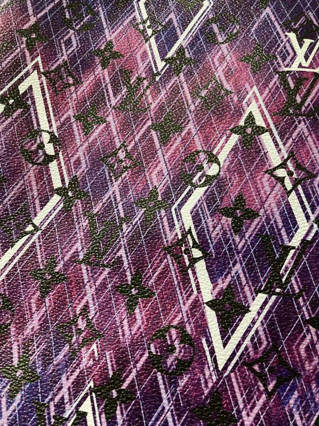 Purple Geometry LV Monogram Leather for Custom Sneakers