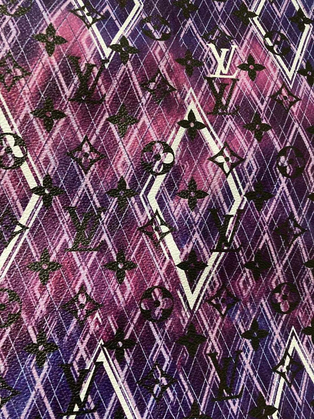 Purple Geometry LV Monogram Leather for Custom Sneakers