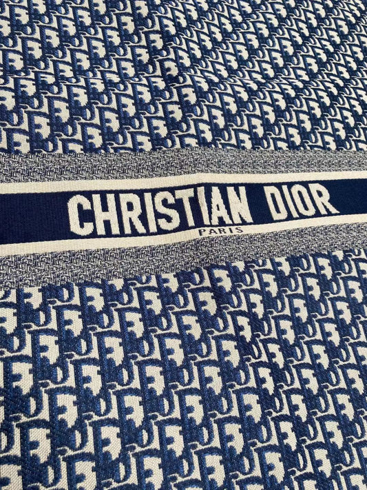 Marineblauer Dior-Schriftzugstoff für Taschen, individuell gestaltete Sneakers