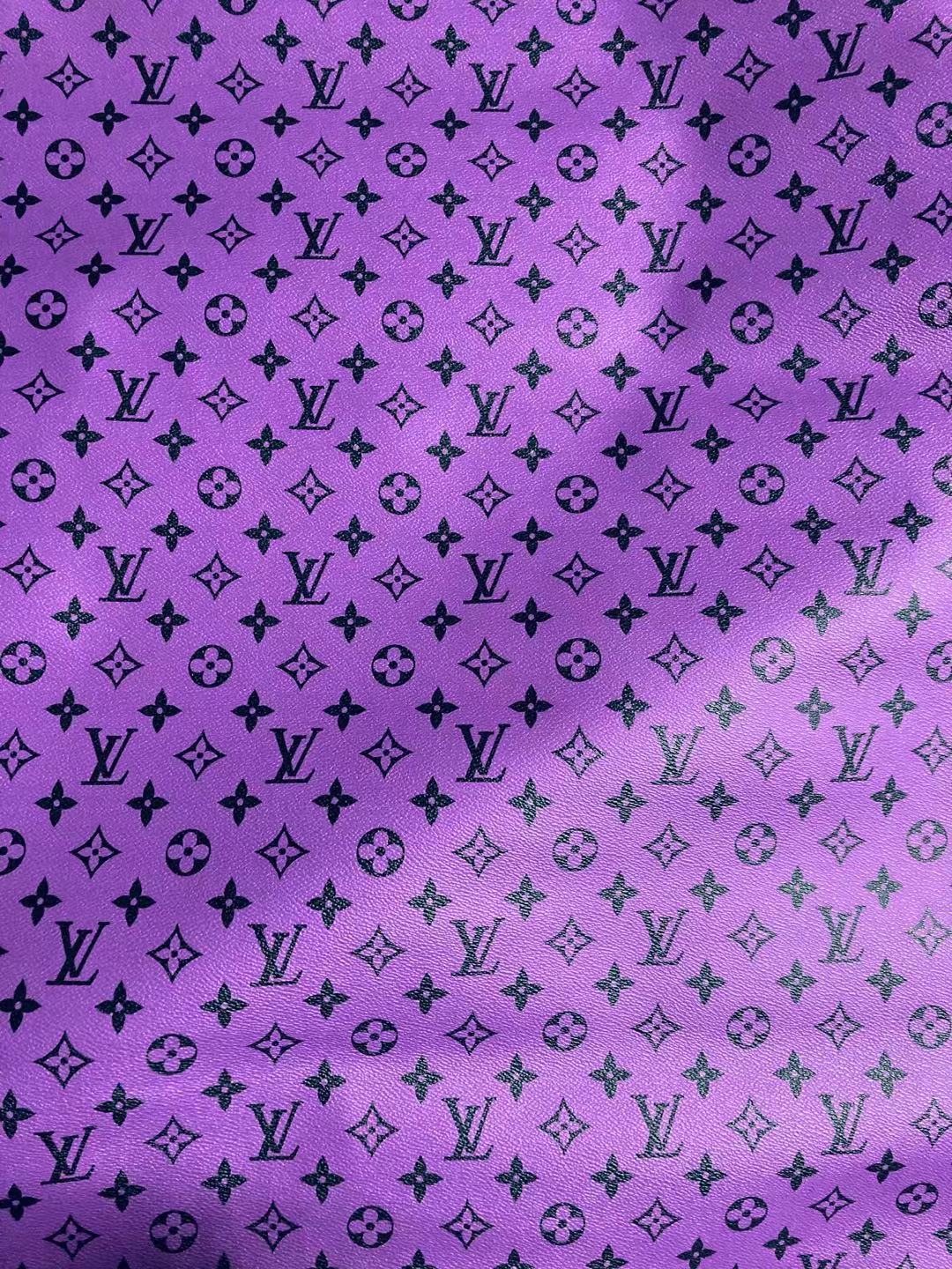 Faux Leather LV White on Light Purple – Dreamy Designs by Trudy