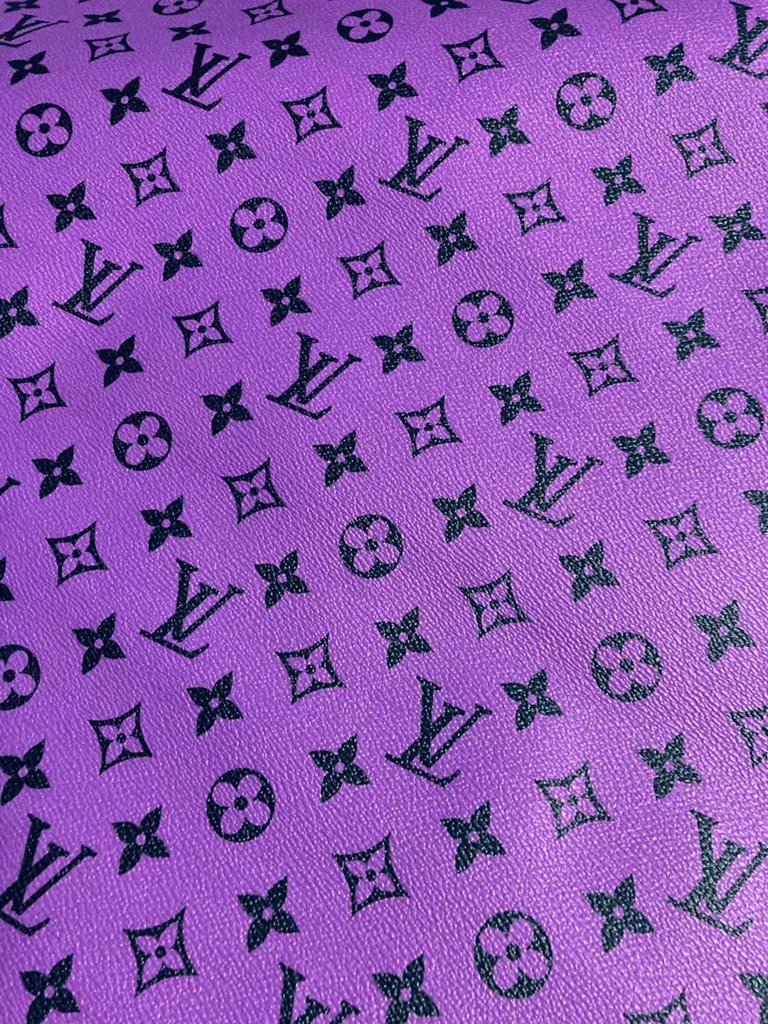 Dark Purple LV A4 Faux Leather Sheet