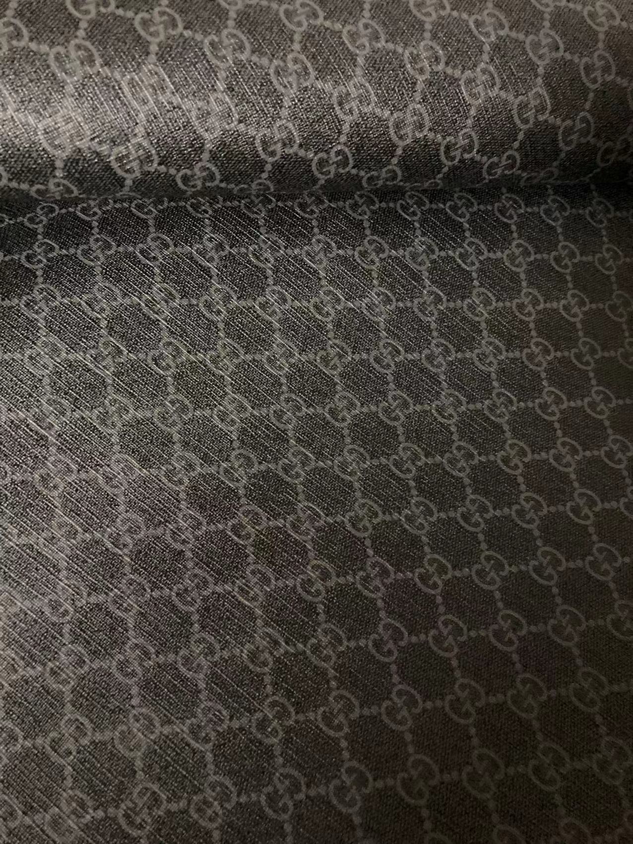 Klassisches Premium-Designerleder aus schwarz-grauem Gucci-Vinyl für individuelle Möbelpolster für Turnschuhe