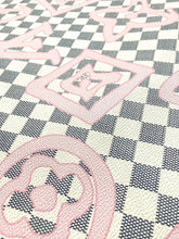 Load image into Gallery viewer, White Damier LV Check Pink Graffiti Designer Vinyl Leather for Bag