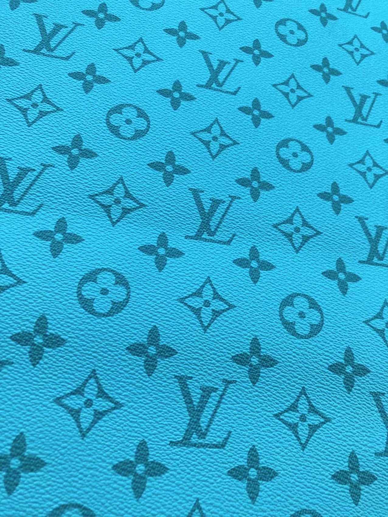 Cuir vinyle bleu spécial LV pour baskets personnalisées