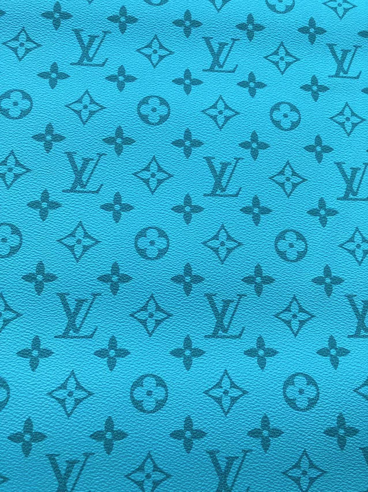 Cuir vinyle bleu spécial LV pour baskets personnalisées