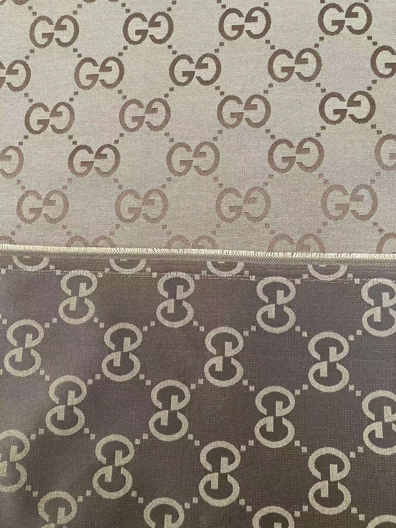 Trending New Big GG Gucci Brown Cotton Fabric for Clothing