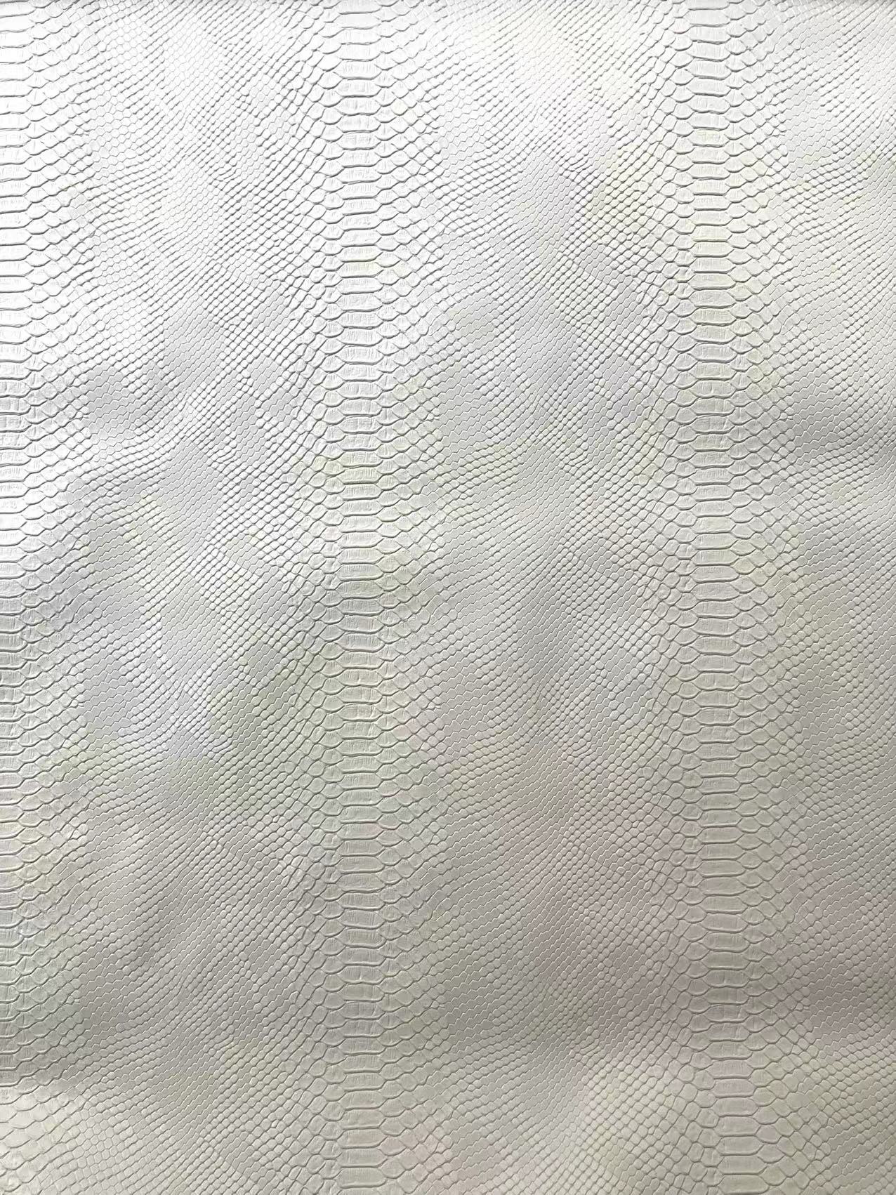 Pure White Snake Skin Leather for Custom Sneaker Sofa Furniture