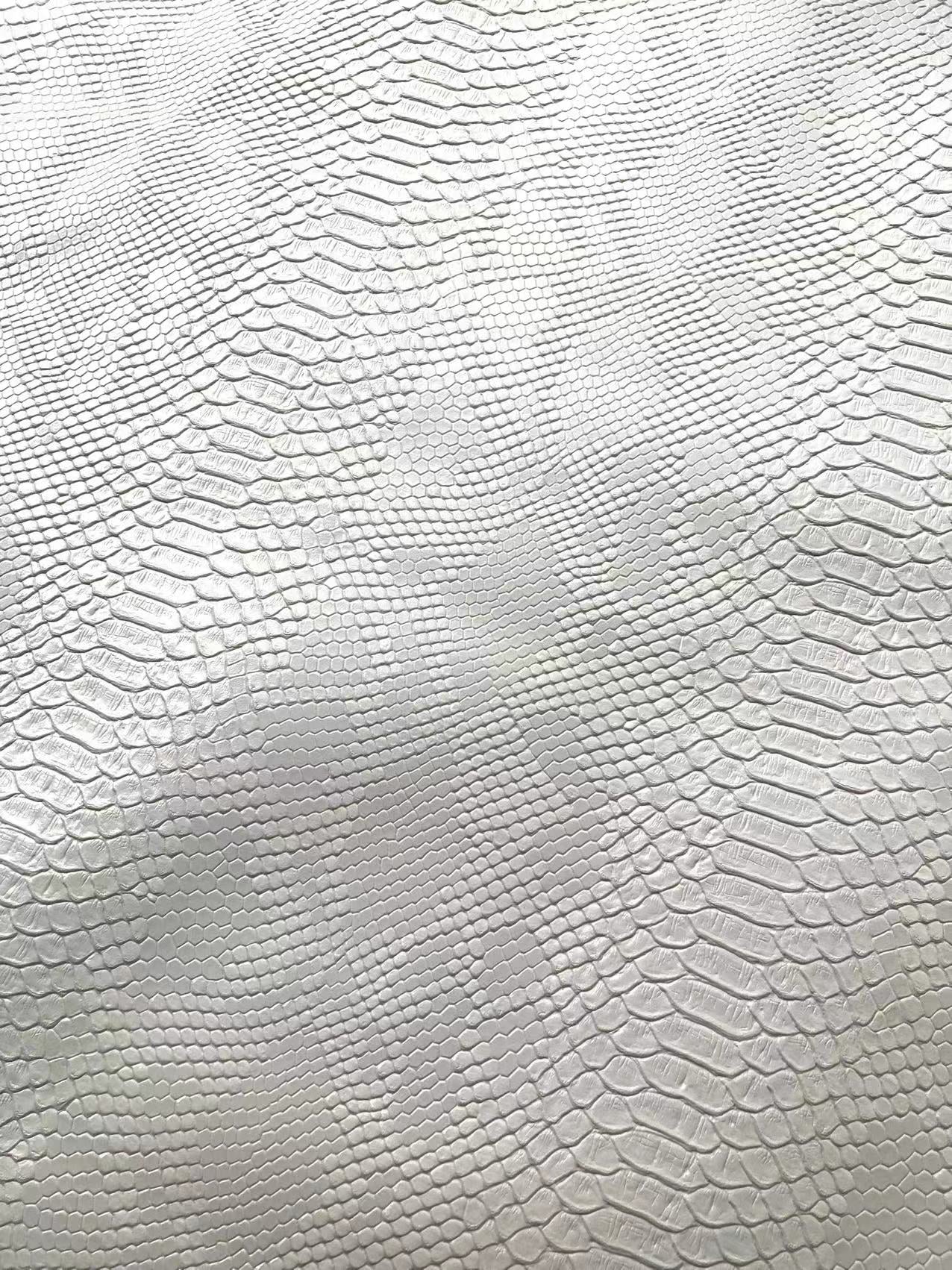 Pure White Snake Skin Leather for Custom Sneaker Sofa Furniture