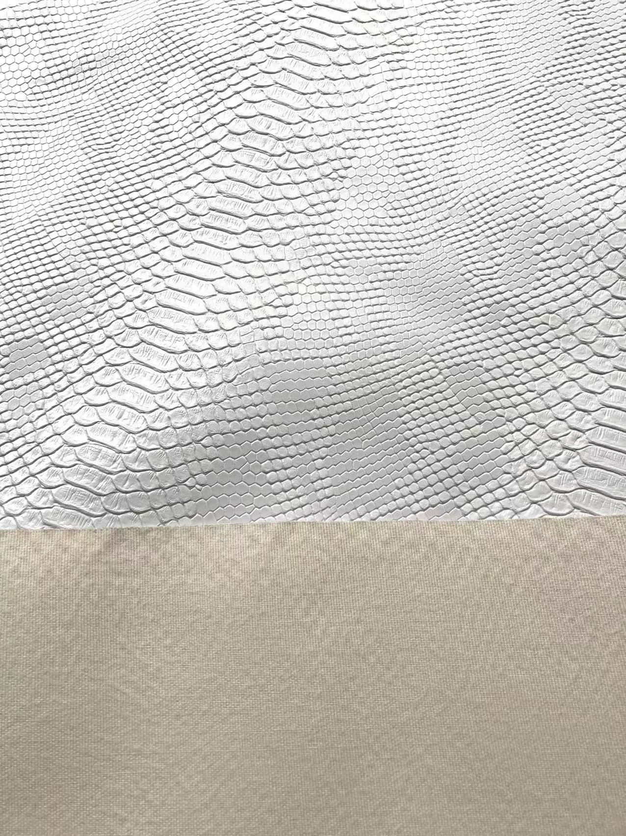 Pure White Snake Skin Leather for Custom Sneaker Sofa Furniture