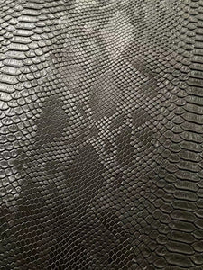 Black Snake Skin Leather for Custom Sneaker Sofa Furniture