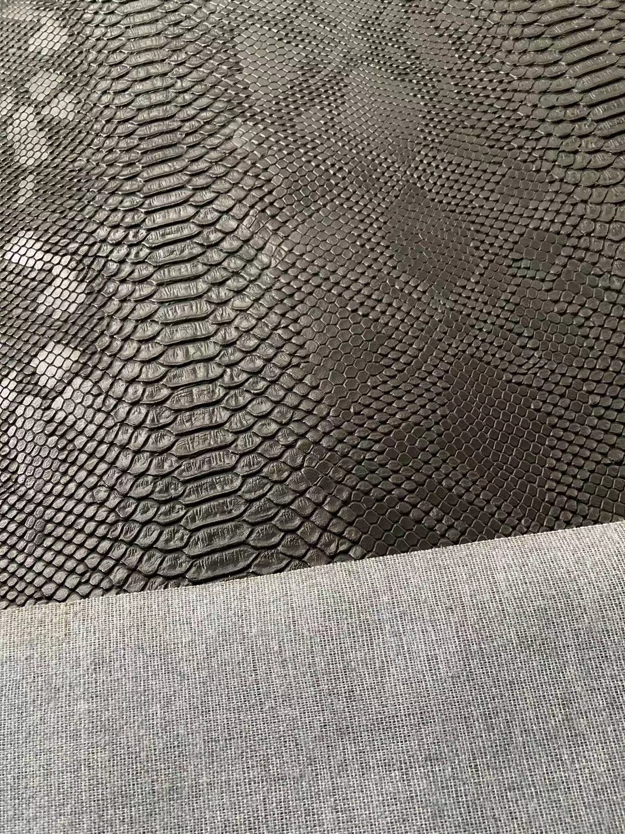 Black Snake Skin Leather for Custom Sneaker Sofa Furniture