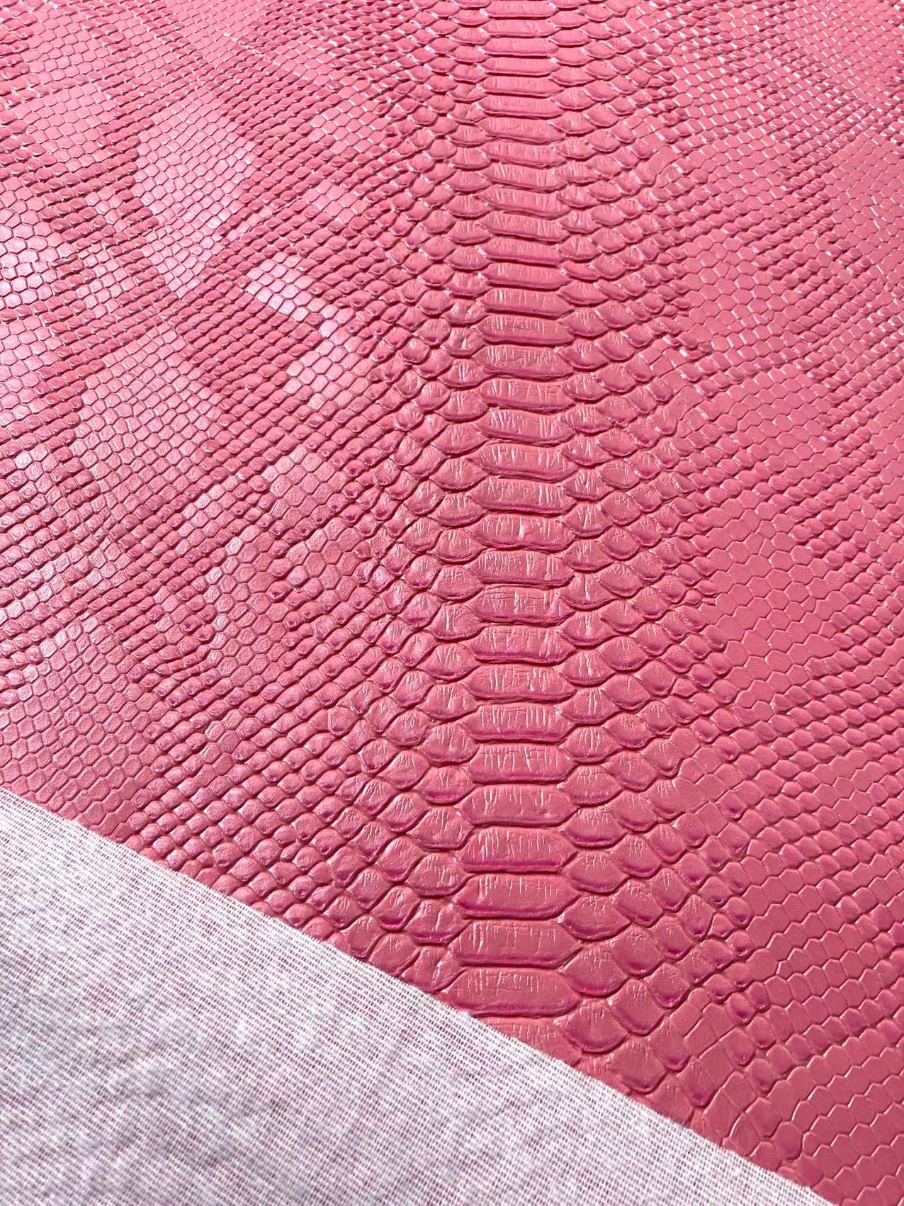 Cuir de peau de serpent rose pour meubles de canapé de sport personnalisés