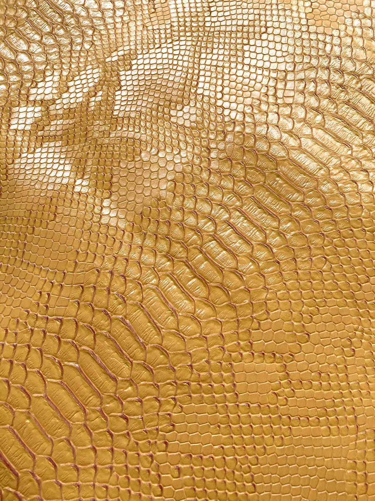 Yellow Snake Skin Leather for Custom Sneaker Sofa Furniture