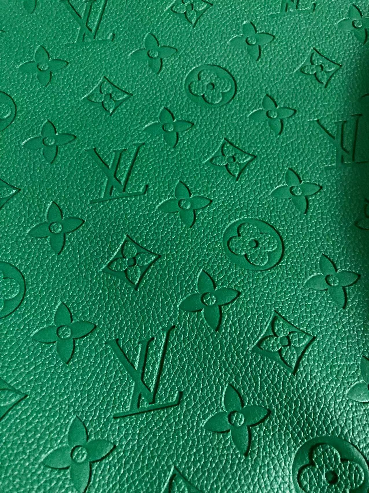 Cuir LV souple gaufré vert foncé pour couture artisanale personnalisée