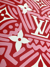 Load image into Gallery viewer, Big Letter Red White LV Leather Material for Custom Handcrafted
