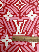 Load image into Gallery viewer, Big Letter Red White LV Leather Material for Custom Handcrafted