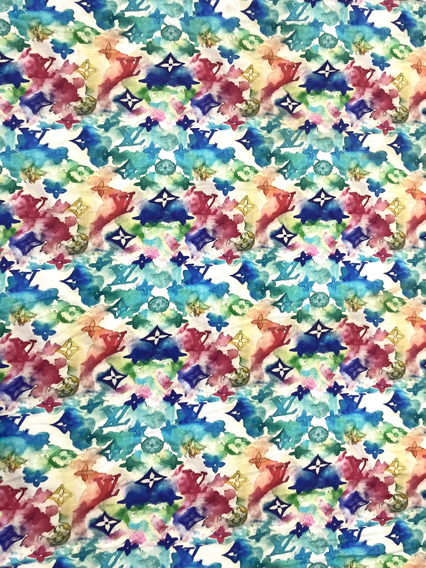 Cotton Stretchy Watercolor LV Fabric for Shirt Summer