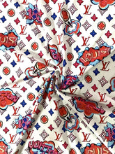 Load image into Gallery viewer, Vintage 1854 LV Cotton Printing Fabric for Summer Wear T-Shirt Handmade