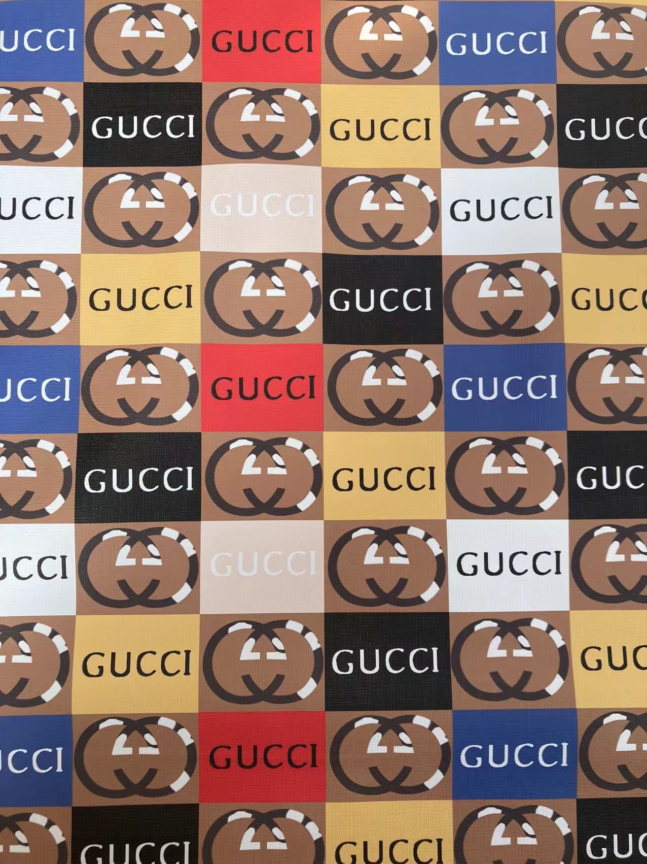 Buntes Gucci Square Symbol Ledervinyl für Custom