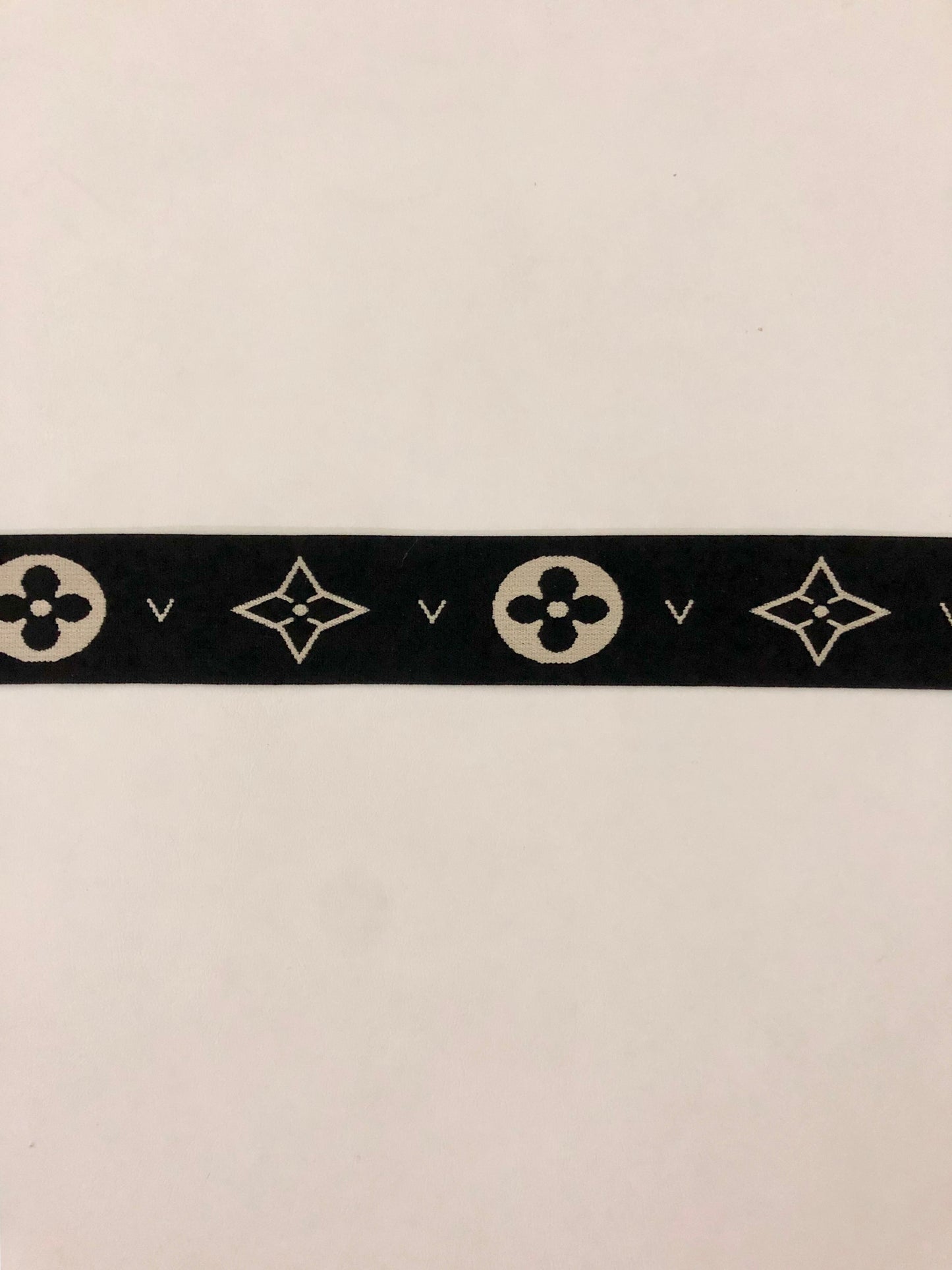 Black Monogram LV Elastic Strap